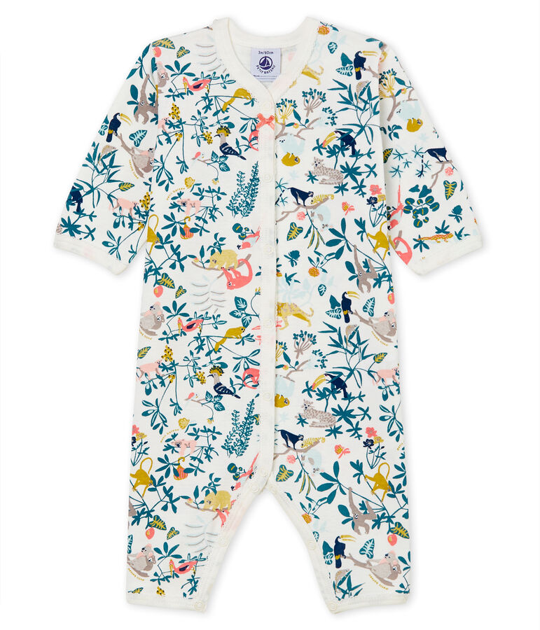 Baby girls' sleepsuit MARSHMALLOW white/MULTICO white