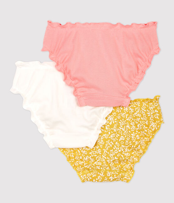 Girls' Floral Print Ruffled Organic Cotton Briefs - 3-Pack variante 1