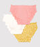 Girls' Floral Print Ruffled Organic Cotton Briefs - 3-Pack variante 1
