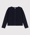 Women's Quilted Tube Knit Cardigan SMOKING blue