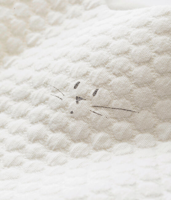 Unisex baby's sleeping bag in a quilted tubic MARSHMALLOW white
