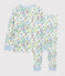 Boys' Jungle Print Cotton Pyjamas MARSHMALLOW white/MULTICO white