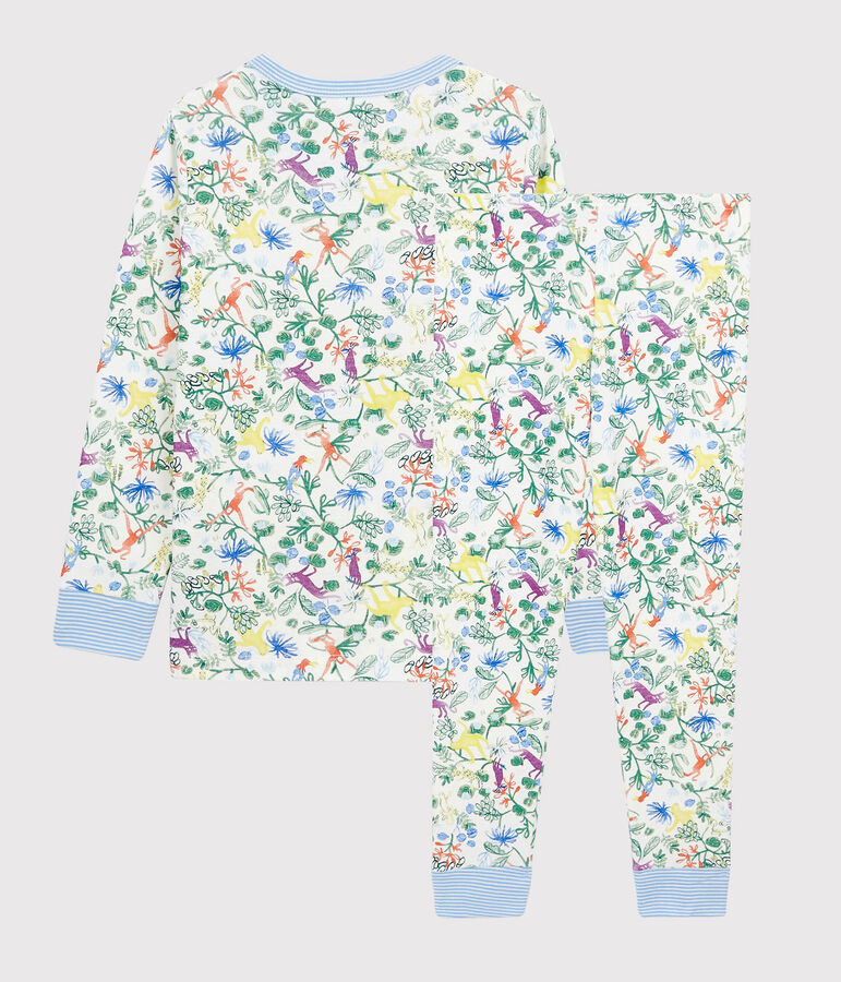 Boys' Jungle Print Cotton Pyjamas white/multicolor