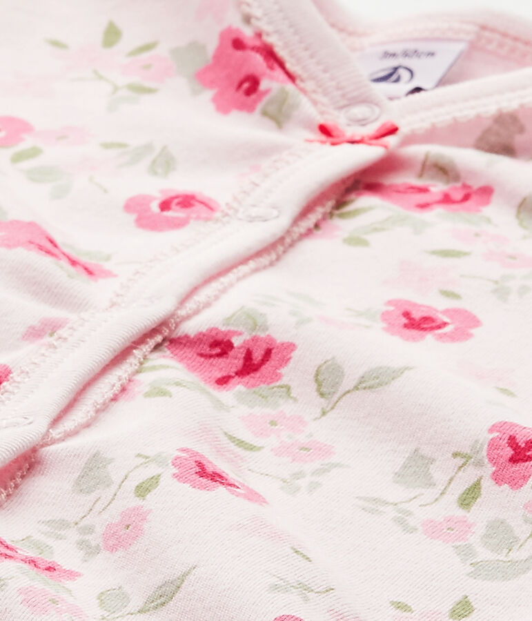 Baby girl's floral print sleepsuit pink/multicolor