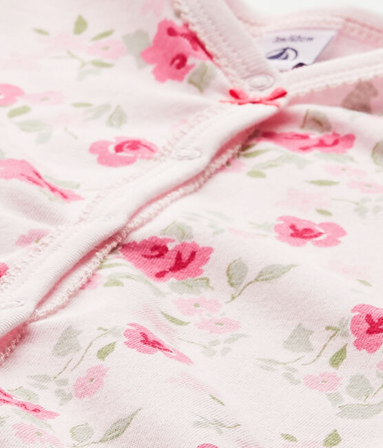 Baby girl's floral print sleepsuit VIENNE pink/MULTICO white