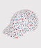 Girls' floral print canvas cap MARSHMALLOW white/MULTICO white
