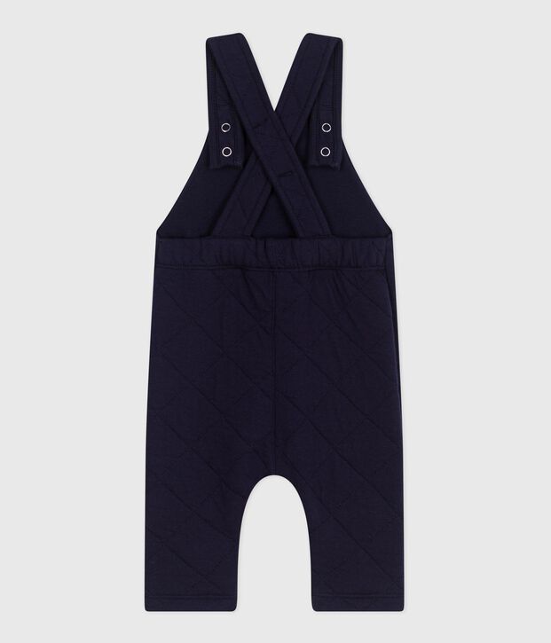 Babies' long-leg dungarees in plain thick cotton SOIR