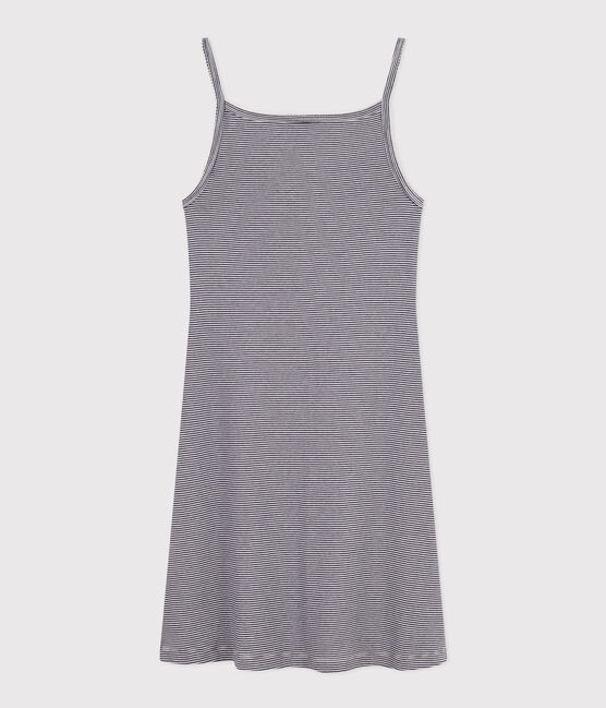 Women's Striped Babydoll Nightdress SMOKING blue/MARSHMALLOW white