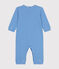Babies' Footless Stripy Cotton Pyjamas DELPHINIUM /MARSHMALLOW