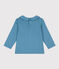 Babies' Long-Sleeved Cotton Blouse POLOCHON blue