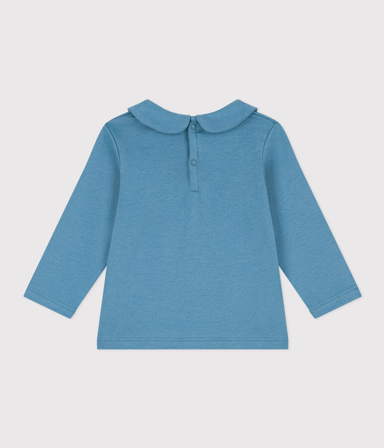Babies' Long-Sleeved Cotton Blouse POLOCHON blue