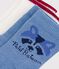 2 pairs of babies' socks in plain cotton with an animal print multicolor