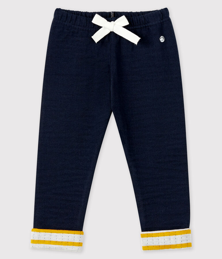 Baby boy's tubular knit trousers blue