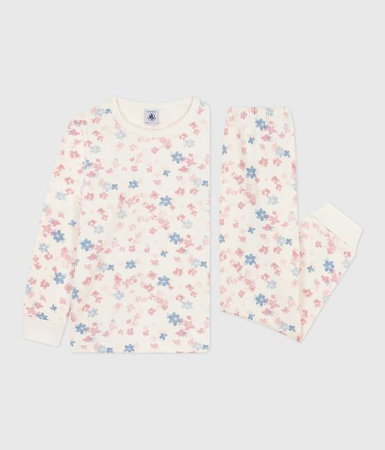 Children's pyjamas in floral-print fleece MILK /MULTICO