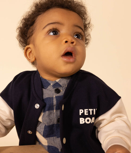 Babies' Fleece Baseball Jacket SMOKING blue/AVALANCHE