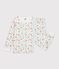 Children's fleece pyjama suit printed with mushrooms white/multicolor