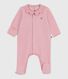 Babies' plain velour pyjama suit with a collar