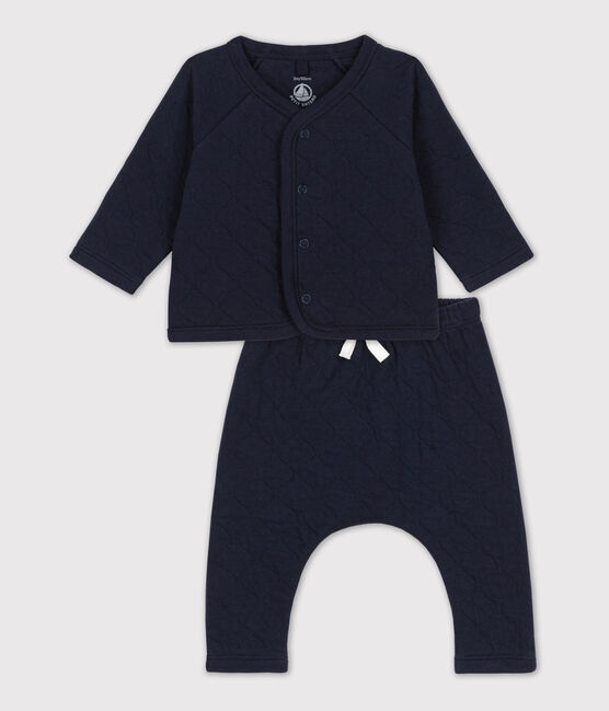 Babies' Padded Cotton Clothing - 2-Piece Set SMOKING blue