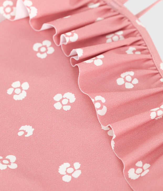 Children's one-piece floral swimsuit pink/white