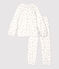 Girls' Star Print Velour Pyjamas MARSHMALLOW white/ARGENT grey