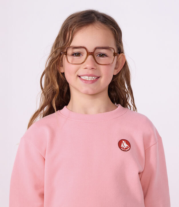 Children's plain cotton sweatshirt pink