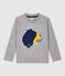 Boys' Long-Sleeved Cotton T-Shirt SUBWAY CHINE grey
