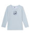 Boy's short-sleeved T-shirt in wool and cotton Fraicheur blue