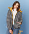 Reversible down jacket COQUILLE beige/SMOKING blue/MULTICO