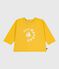 Babies' long-sleeved T-shirt with a cat design NAPLES yellow