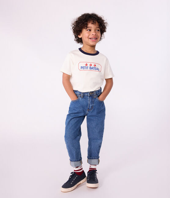Children's short-sleeved printed T-shirt MILK Ecru