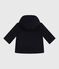 Babies' pea coat in plain woollen broadcloth SMOKING blue
