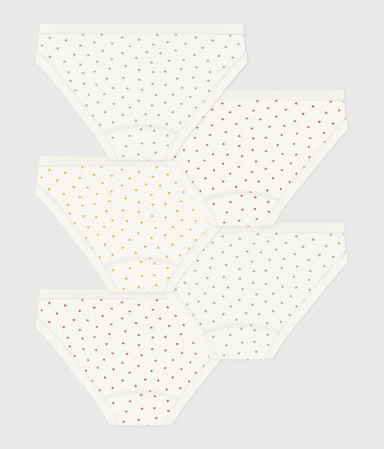Girls' Mini Heart Patterned Cotton Briefs - 5-Pack variante 1