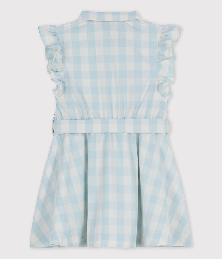 Girls' Short-Sleeved Poplin Dress BOLDAIR /MARSHMALLOW