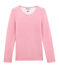 women's long sleeved cotton and wool t•shirt CHEEK pink/MARSHMALLOW white