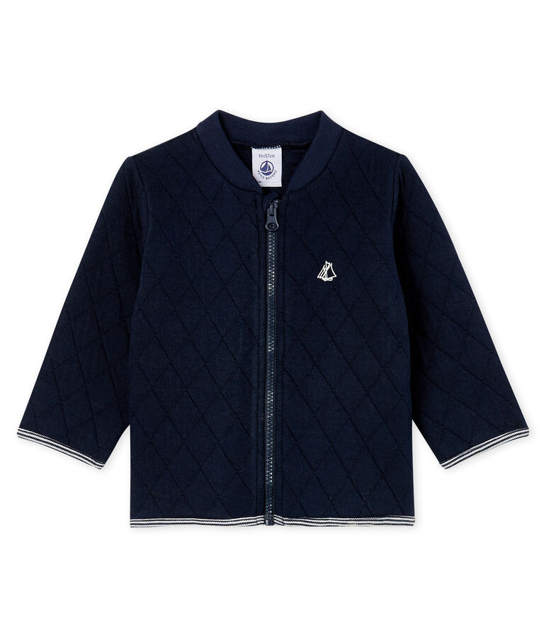 Baby Boys' Quilted Tube Knit Cardigan SMOKING CN blue