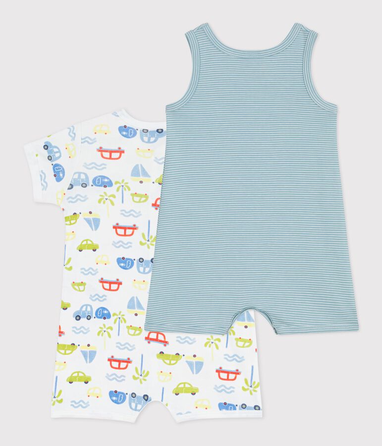 Pack of babies' short printed cotton jumpsuits variante 1