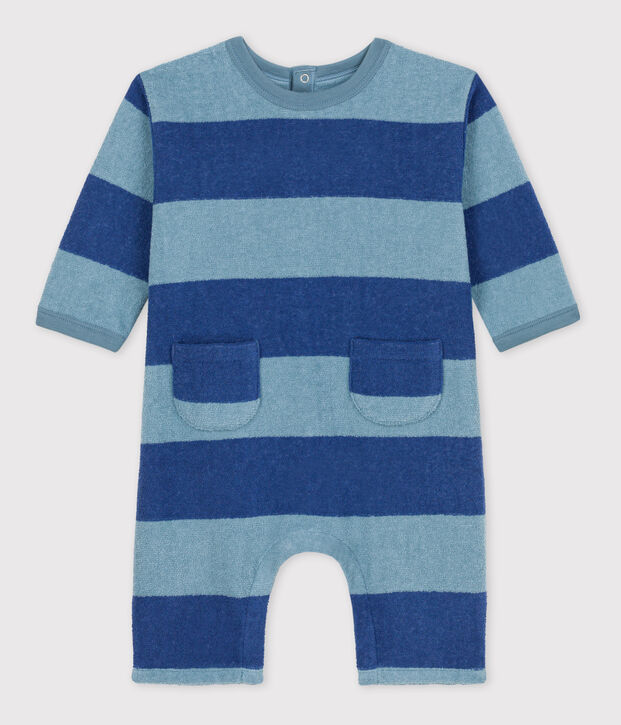 Babies' Brushed Terry Jumpsuit blue/blue
