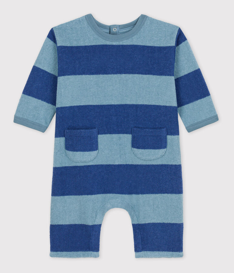 Babies' Brushed Terry Jumpsuit blue/blue