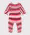 Babies' velour Christmas pyjamas AURORA red/MARSHMALLOW