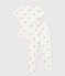 Children's printed cotton pyjamas with short sleeves and long legs white/multicolor