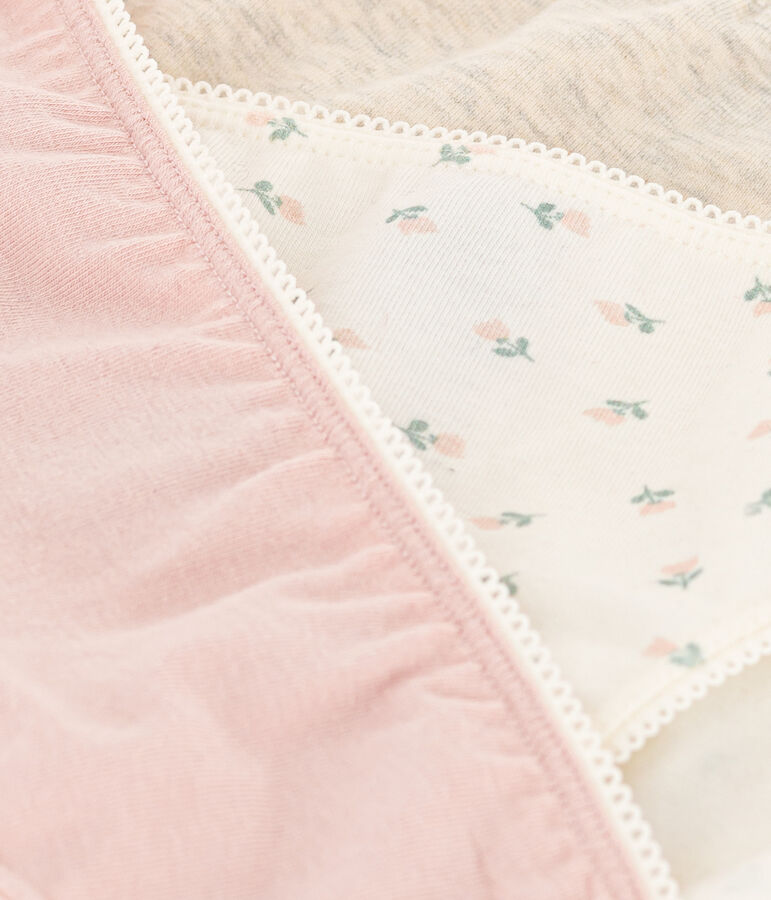 Girls' Floral Cotton and Elastane Briefs - 3-Pack multicolor