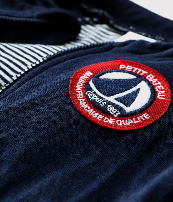 Baby Boys' Tube Knit Varsity Jacket SMOKING blue/MARSHMALLOW white
