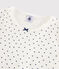 Girls' Heart Pattern Cotton Pyjamas MARSHMALLOW white/MEDIEVAL blue