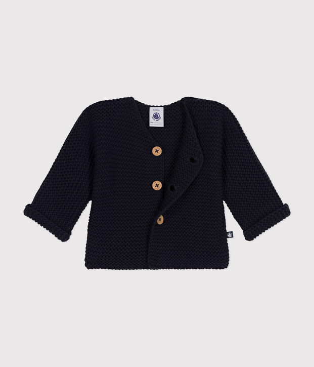 Babies' Moss Stitch Knit Cardigan SMOKING