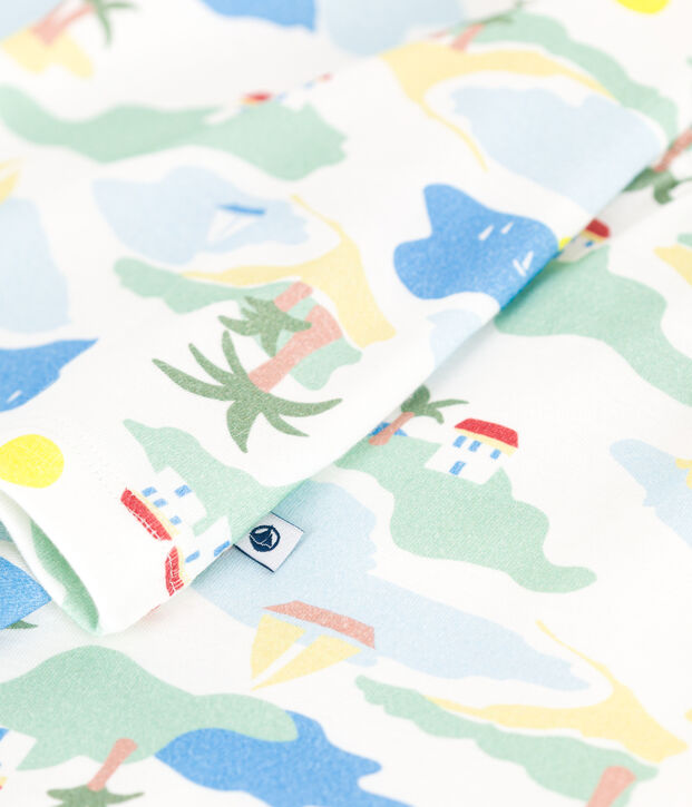 Children's printed cotton pyjamas white/multicolor