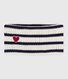 Babies' stripy fleece-lined knitted snood