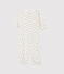 Babies' Ribbed Jumpsuit/Sleeping Bag MARSHMALLOW white/SMOKING blue/MULTICO