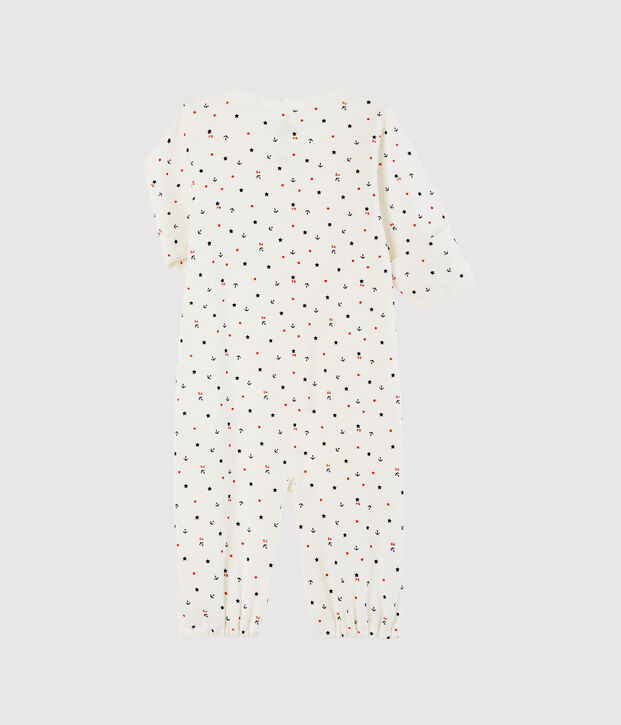 Babies' Ribbed Jumpsuit/Sleeping Bag white/blue/multicolor