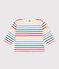 Babies' cotton Breton top white/multicolor