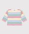 Babies' cotton Breton top white/multicolor